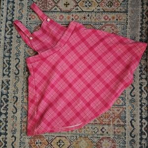 Vibrant Pink Plaid Kids Skirt